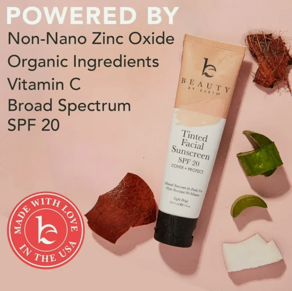 Tinted Sunscreen for Facial Skin - SPF 20 Organic Ingredients