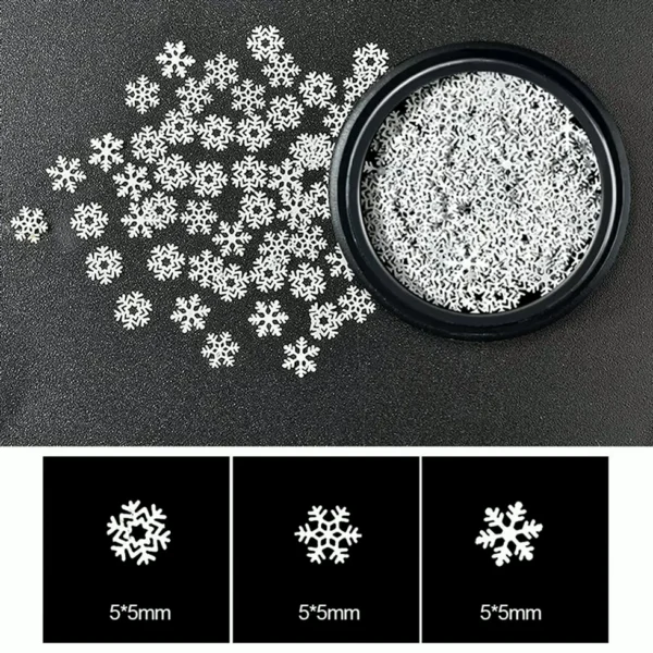 Gold Christmas Manicure Decoration Sequins Snowflakes Three-Dimensional