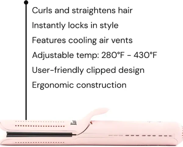 Lange Hair Le Duo 360° Airflow Straightener | 2-in-1 Curler Wand & Titanium Flat Iron