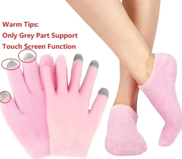 Codream Treatment Touch Screen Gloves and Socks Repair Eczema (Fuzzy Pink)