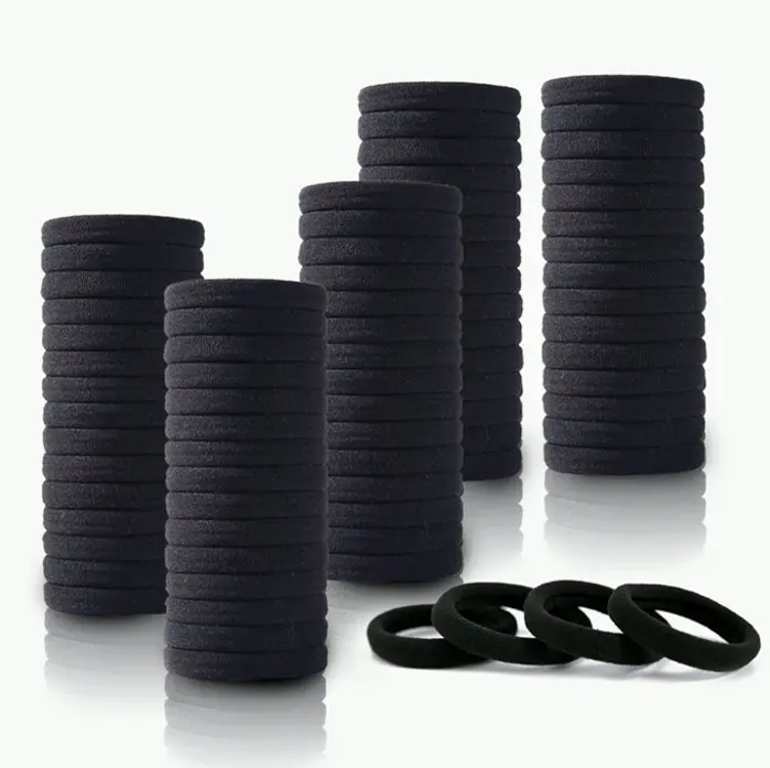 100PCS Black Hair Bands for Women and Girls