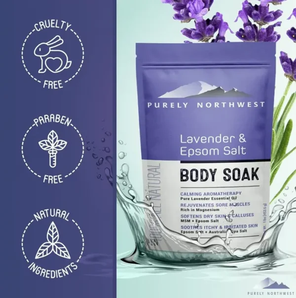 Premium Lavender-infused Body Bath with MSM & Epsom Salt - 1LB