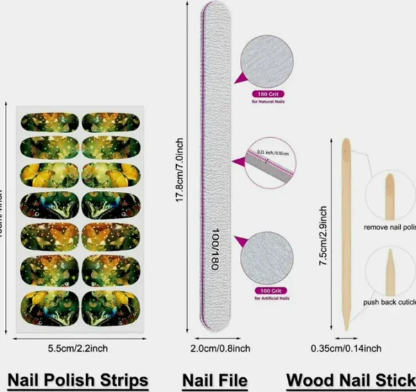 Nail Wraps and File 15-Pack Starry Sky