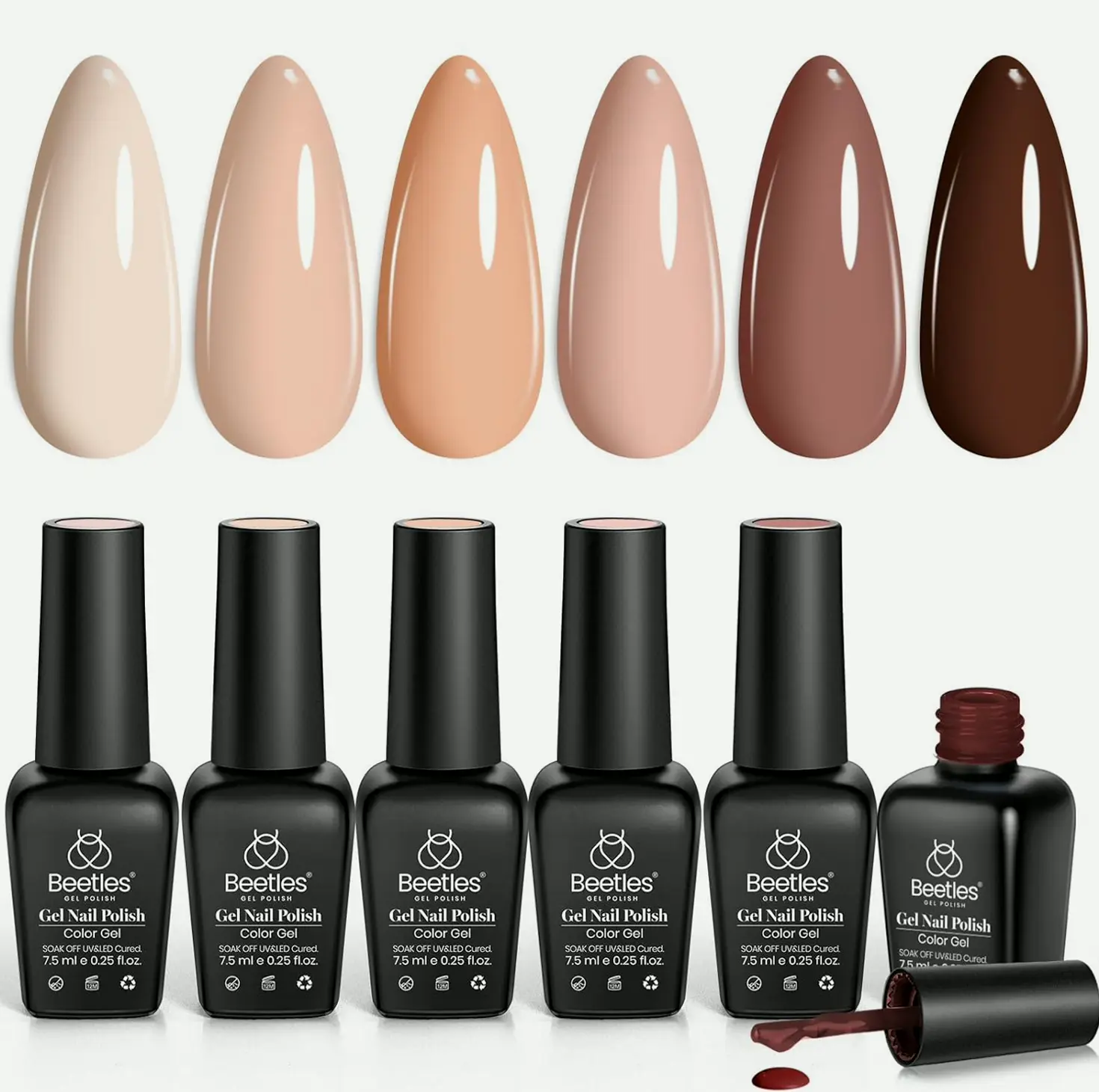 Gel Nail Set - Six Colors Neutral Collection