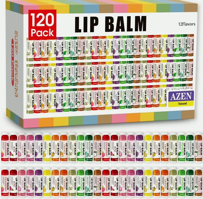 AZEN Brand 120 Pack Lip Moisturizer, Natural Lip Care