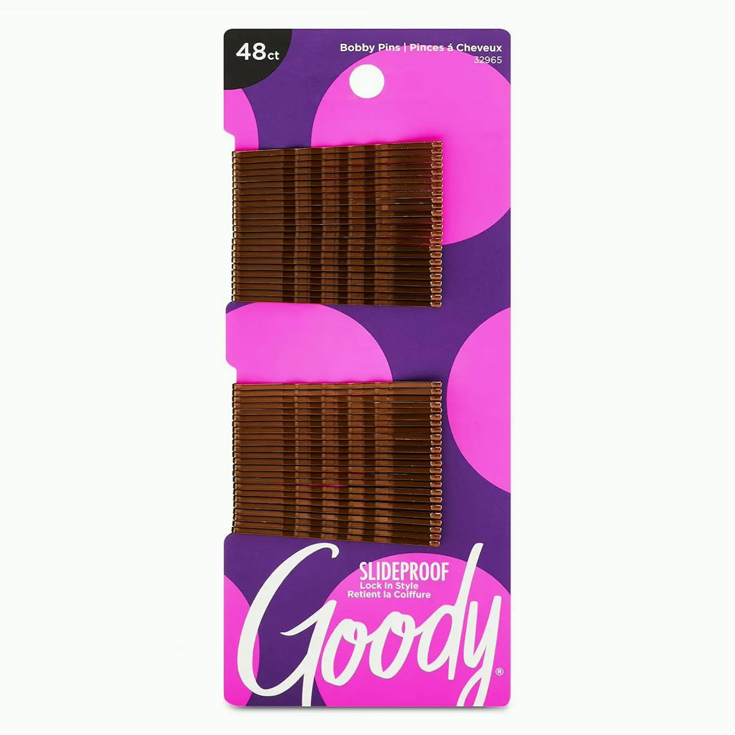 Goody's Slideproof Brown Hair Pins - Pack of 48 Count