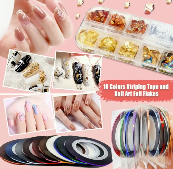 Manicure Art Kit with Tools and Decorations