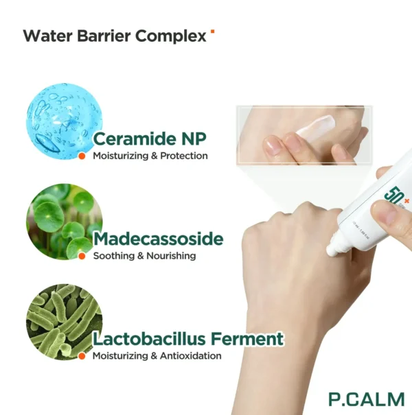 P.CALM Water Barrier Hydrating Sun Cream, Matte Finish, SPF 50+