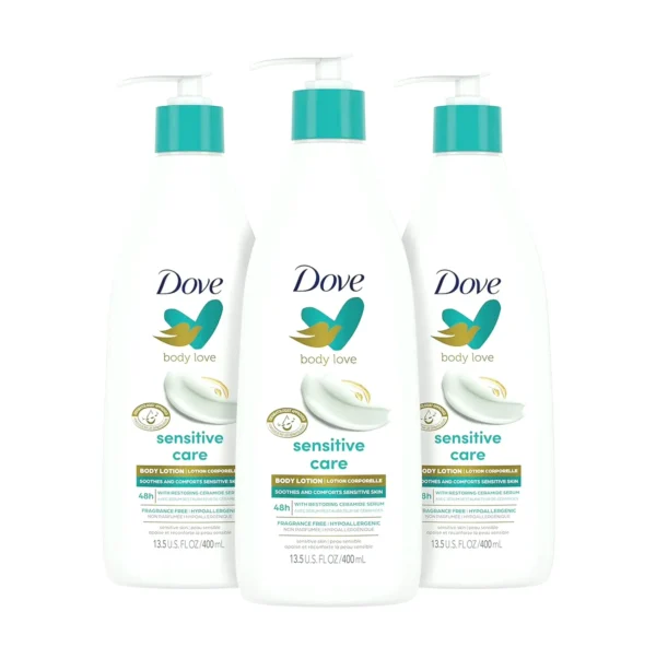 Dove Sensitive Skin Body Pack of 3 with Ceramide Complex