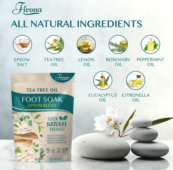 Foot Care Set 3-in-1 - Feet Soak with Salts, Tea Tree Oils