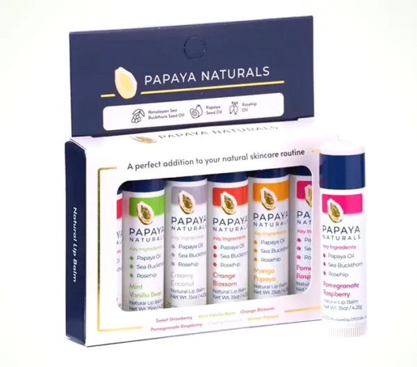 Organic Lip Balm Pack with Papaya Oil